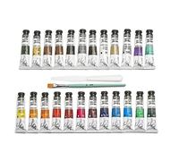 Pébéo - Studio Acrylics - Set 24 Tubes 20 Ml Assorted Colours + Accessories - Acrylic Painting Kit for Artist and Beginner - Brushes + Spatula + Cardboard - Luminous Colours