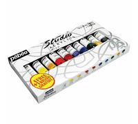 Pebeo 833431 20 ml Studio Acrylics Assorted Tubes with Brush, Set of 30