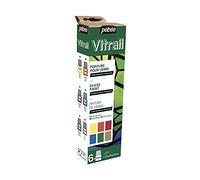 Pebeo Vitrail Initiation Set, Lemon, Orange, Crimson, Sky Blue, Chatreuse, Gold, 6X20ML