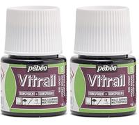 PEBEO Vitrail Stained Glass Effect Glass Paint 45-Milliliter Bottle, Red Violet,Red Violet, 050-019 (Pack of 2)