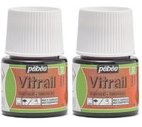 PEBEO Vitrail Stained Glass Effect Glass Paint 45-Milliliter Bottle, Salmon,Salmon, orange (Pack of 2)
