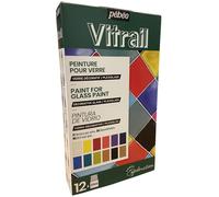 Pebeo Vitrail Stained Glass Paint 12 x 20ml Bottles Solvent Based Craft 757421