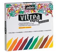 Pébéo Markers Vitrea 160, Assorted Glossy, Pack of 9, Brown