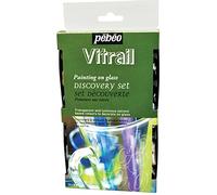 PEBEO Vitrea Glass Paint Discovery Set - 12 x 20ml Bottles - Transparent, Glossy Solvent-Based Colours for Stained Glass Effects