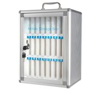 PEBFHSQW 12-60 Slots Wall-Mounted Aluminum Alloy Phone Storage Cabinet - Lockable Mobile Phone Locker For Workplace Employee Phone Management(24 bits)