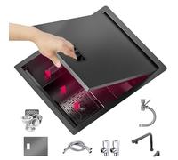 PEBFHSQW Invisible Sink with Pull-Out Lifting Faucet Cover RV Studio Outdoor Bar Kitchen Sink Stainless Steel Concealed Vegetable Washbasin(42 * 43 * 22cm)