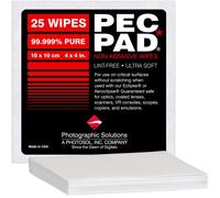 PEC-PAD Lint Free Wipes 4”x4” Non-Abrasive Ultra Soft Cloth for Cleaning Sensitive Surfaces like Camera, Lens, Filters, Film, Scanners, Telescopes, Microscopes, Binoculars. (25 Sheets Per/Pkg)