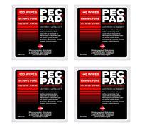 PEC-PAD Lint Free Wipes 4”x4” Non-Abrasive Ultra Soft Cloth for Cleaning Sensitive Surfaces like Camera, Lens, Filters, Film, Scanners, Telescopes, Microscopes, Binoculars. (100 Sheets Per/Pkg) 4-Pack