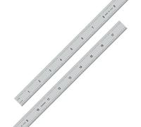 PEC Tools 18“ Flexible Machinist's Ruler, 1/10”, 1/100”, 450mm Graduated Markings, High Carbon Steel Ruler, Satin Chrome Plated, Suitable for Most Work Scenarios, Made in The USA