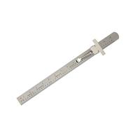 PEC Tools 6" Flexible Metal Ruler, Premium Stainless Steel, mm and 64ths with Metric Equivalent Chart, Round End Rule with Clip, Fully Hardened and Tempered Machinist Rule, Made in USA