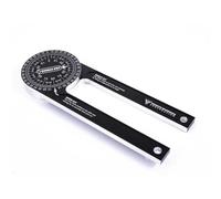 PEC Tools Miter Protractor - 7¼" Manual Angle Finder with Laser-Etched Graduations, 360° Rotation, Durable Aluminum Protractor for Carpentry, Plumbing, and Trim Work