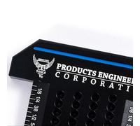 PEC Tools Pocket T-Ruler, 2¼" Mini Hook Ruler for Woodworking and Layout - Precision Marking Tool with Mechanical Pencil Guide Holes - Durable Aluminum Alloy, Rust-Resistant