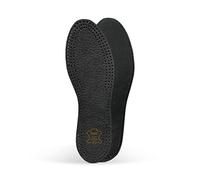PECARI 100% Genuine Leather Black Shoe Insoles with Breathable Active Carbon Latex Foam, Keeps Odour Away (Men/UK 11/45 EUR)