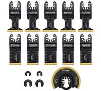 PECHAM 11PCS Titanium Oscillating Tool Blades, Universal Oscillating Multitool Blades Metal Cutting Quick Release for Hard Material Metal Nails Wood Plastic fit More Oscillating Tools