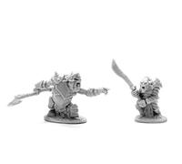 Pechetruite 2 x ARMORED GOBLIN LEADER - Reaper Bones miniature role playing and war game - 77678
