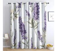 Pechiwuo 3D Purple Blackout Curtains, Lavender Eyelet Curtains 54 Drop, Thermal Insulated Window Drapes, Curtains for Kids Boys Girls Living Room Bedroom, 2 Panels W46 x L54 Inch A91