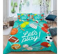 Pechiwuo Basketball King Duvet Cover Soft Microfiber 3D Print Basketball Bedding Set Quilt Cover 230x220cm and 2 Pillowcases 50x75cm, Duvet Cover Set King Size S279