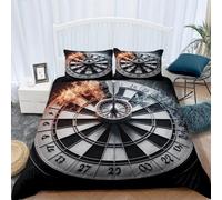 Pechiwuo King Size Duvet Cover Darts Board, Soft Microfiber 3D Print Dart Board Bedding Set for Kids Teens and Adults Bedroom, King Quilt Cover 230x220 cm and 2 Pillowcases 50x75 cm R9
