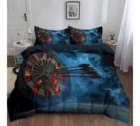 Pechiwuo King Size Duvet Cover Darts Board, Soft Microfiber 3D Print Dart Board Bedding Set for Kids Teens and Adults Bedroom, King Quilt Cover 230x220 cm and 2 Pillowcases 50x75 cm R644