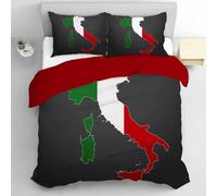 Pechiwuo Single Duvet Cover Sets Italy, Soft Microfiber 3D Print Map Italy Bedding Set for Kids Boys Girls Bedroom, Single Quilt Cover 135x200cm and 2 Pillowcases 50x75cm t2907