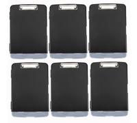 Pechor 6 Pack Clipboard with Storage A4 Plastic Clipboards Folder with Separate Pen Compartment, Clip Board Ideal for School, Office, Medical Personnel, Side-Opening (Black)