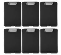 Pechor 6pcs Clipboard with Storage A4 Clip Board Plastic Storage, Nursing Clipboards Folder with Compartment Organizer, Writing Clip Boards Waterproof for Home School Office, Black