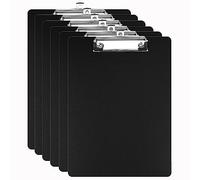 Pechor Clipboard A4 Plastic - 6 Pack Clip Board Folder Black, Multi Pack Clipboards Heavy Duty for Office School Supplies