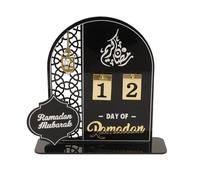 pechpell 2025 Ramadan Advent Countdown Calendar, Acrylic Eid Mubarak Decor Gift, Islam Muslim Ramadan Decorations for Home Table Mantel Party Supplies (black)