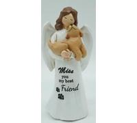 pechpell Dog Memorial Gifts for Loss of Dog Statue, 5.1" Resin Willow Tree Angel Figurines, Miss You My Best Friend Pet Loss Sympathy Remembrance Sculpted Hand-Painted Figure Home Table Shelf Decor