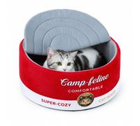 PECHVINO Can-Shaped Cat Bed - Ramen Bowl Cat Bed with Cover | Cute Enclosed Cat Bed with Ultra-Soft Cushion, Private & Cozy Design for Cats & Small Dogs