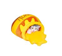 PECHVINO Honey Pot Cat Bed - Cozy Closed Pet Bed in Medium and Large Sizes, Cute Honey Pot Design for Cats and Small Pets, Plush Cushion and Durable