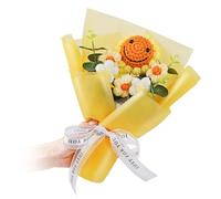 Pecihiko Crochet Flower Bouquet Handmade, Knitted Sunflower Yarn Flowers, Hand-Woven Artificial Floral Arrangement for Mother’s Day, Birthday, Valentine’s, Wedding, Graduation, (Yellow)