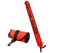 Pecihiko Surface Marker Buoy, 120cm/4ft High Visiblity Dive Buoy, Inflatable Scuba Diving Safety Underwater Float Sausage, Diver Below Signal Tube with Dive Flag Marker and Plastic Clip (Orange)