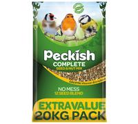 Peckish 60051246 Complete Seed and Nut No Mess Wild Bird Food Mix, 20 kg, Natural