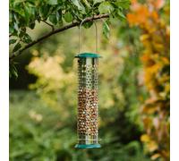 Peckish 60053039 All Weather Suet and Peanut Metal Bird Feeder, Silver, Large
