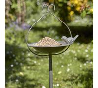Peckish Secret Garden Free Standing Metal Seed Wild Bird Feeder Dish Table