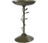 Peckish Secret Garden Metal Ornamental Bird Bath - Easy Assembly, No Tools, Durable Metal, Sturdy Wide Base, 60cm H x 40cm W