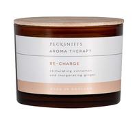 Pecksniff’s - Scented Candle, Long Burning Aroma:Therapy Candle with Lid, Recharge with Cinnamon, Soot-Free, Consistent Burn, Soothing Fragrance, Cruelty Free, Gift of Luxury (3 Wick) (283g)