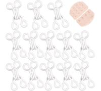 PECMER 100 Set Sewing Hooks and Eyes Closure Copper Hooks and Eyes for Sewing Clothing Bra Hooks Replacement, Hook & Eye Sewing -White 1#(13mm)
