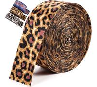 PECMER Leopard Print Webbing Straps - 1.5 Inch, 6 Yards - Heavy Cotton, 1 1/2" Width