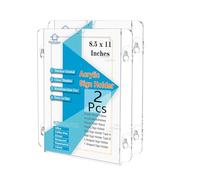 Pecmuikee Acrylic Window Sign Holder Suction Cups 8.5 x 11,Clear Acrylic Frames Wall Mount Advertising Signage Sign Holder for Glass Door Mall, Office, Home, Store, Restaurant (2 Pack)