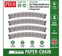 PECO ST-12 No. 1 Radius Double Curve Railway Track