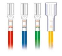 Peco PL-31 Crimp Connectors/Shrouds, 10 Connectors, 5 Shrouds, Copper, Transparent