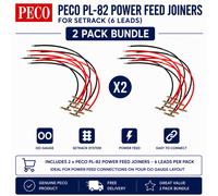 PECO PL-82 Power Feed Joiners 2 Pack Bundle OO/HO Gauge Code 100/75