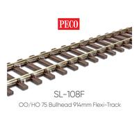 PECO SL-108F 1 x 36" Streamline Flexible Bullhead Code 75 Nickel Silver 00 Track