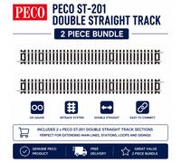 PECO ST-201 Double Straight Track 2 Pack Bundle OO gauge model railway