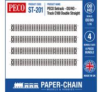 Peco Oo/Ho Setrack Pack Of 8 Double Straight, 335Mm (133/16 In) Long