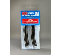 Peco N Gauge 2nd Radius Code 80 Track (Pack of 8) 9mm Rail Gauge