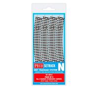 Peco N Gauge 2nd Radius Code 80 Track (Pack of 8) 9mm Rail Gauge