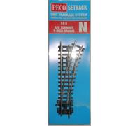 PECO ST-5 RIGHT HAND POINT 9" RADIUS SET TRACK N GAUGE NEW